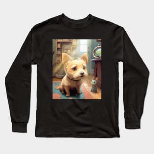 Cute dog with his companion rabbit Long Sleeve T-Shirt